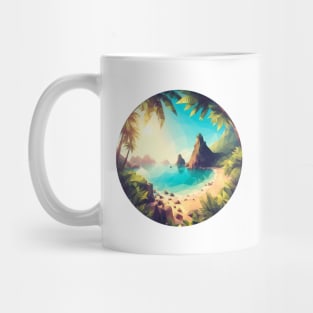 Low Poly Tropical Beach Mug